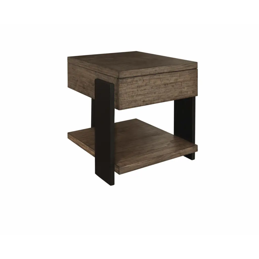 Progressive Furniture Winter Park Wood End Table Brown and Black