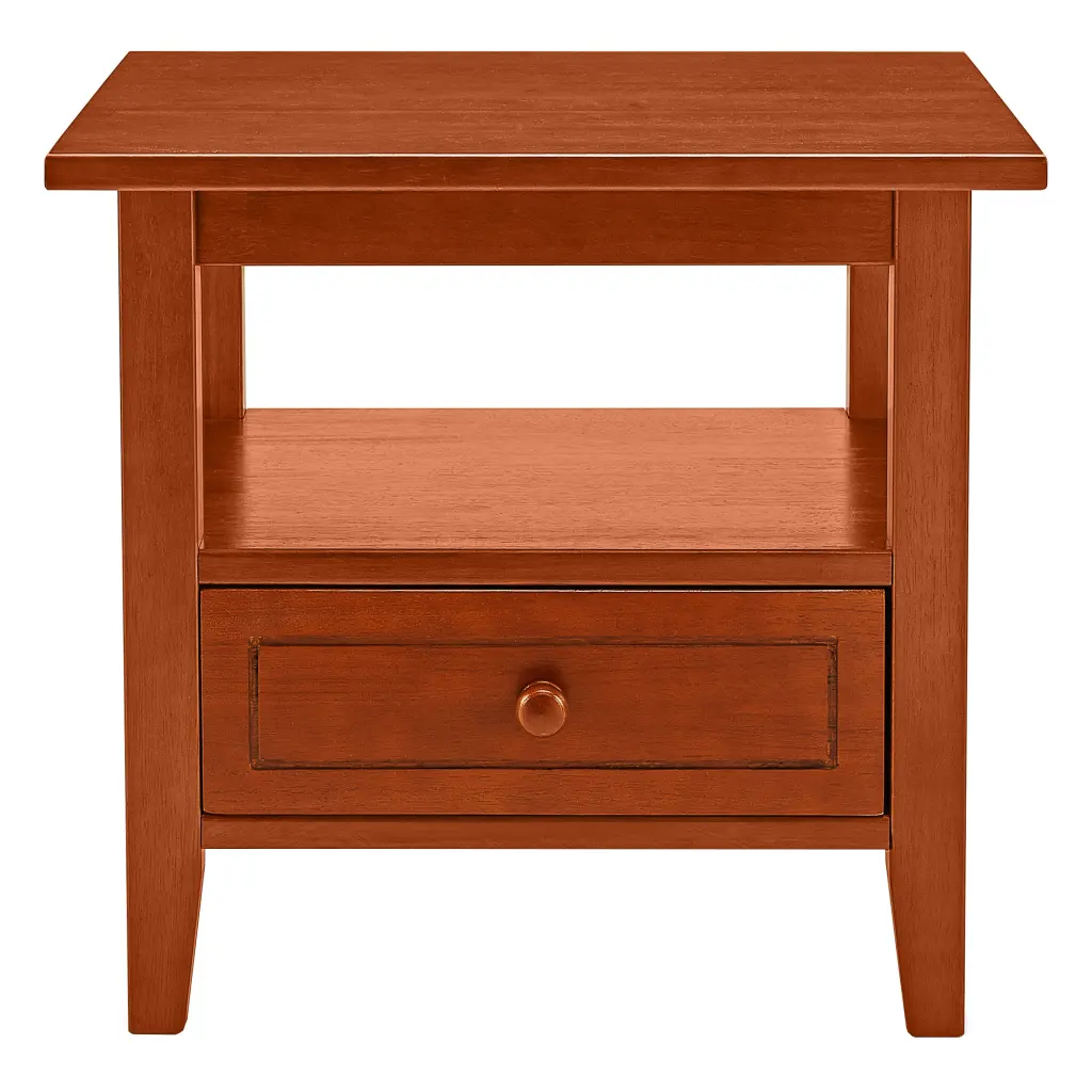 20 Inch Artisan-made Rubberwood Side End Table 1 Shelf royal hampton