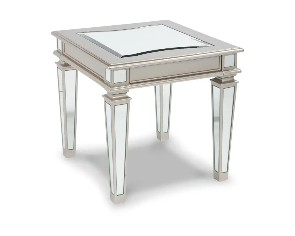 Ashley Contemporary Tessani Silver End Table Modern Side Table Signature Design by Ashley