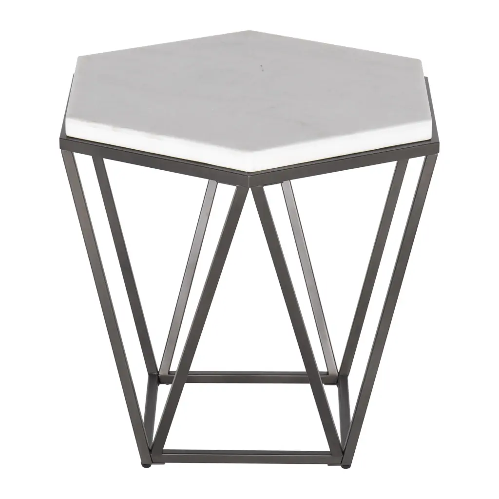 Steve Silver Corvus Genuine White Marble Top End Table Living Room Steve Silver Company