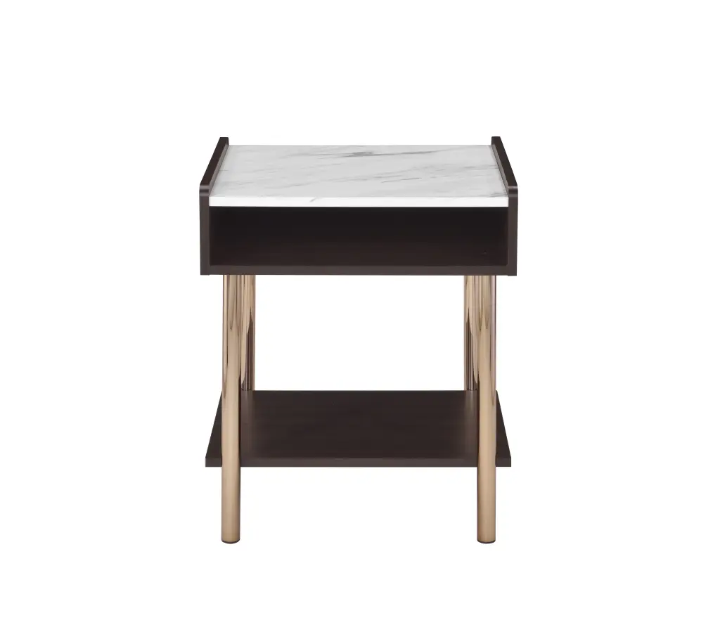Carrie End Table Brown Wood steve silver furniture
