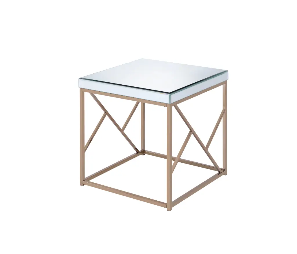 Evelyn End Table White Ferrous Metal Frame Living Room steve silver furniture