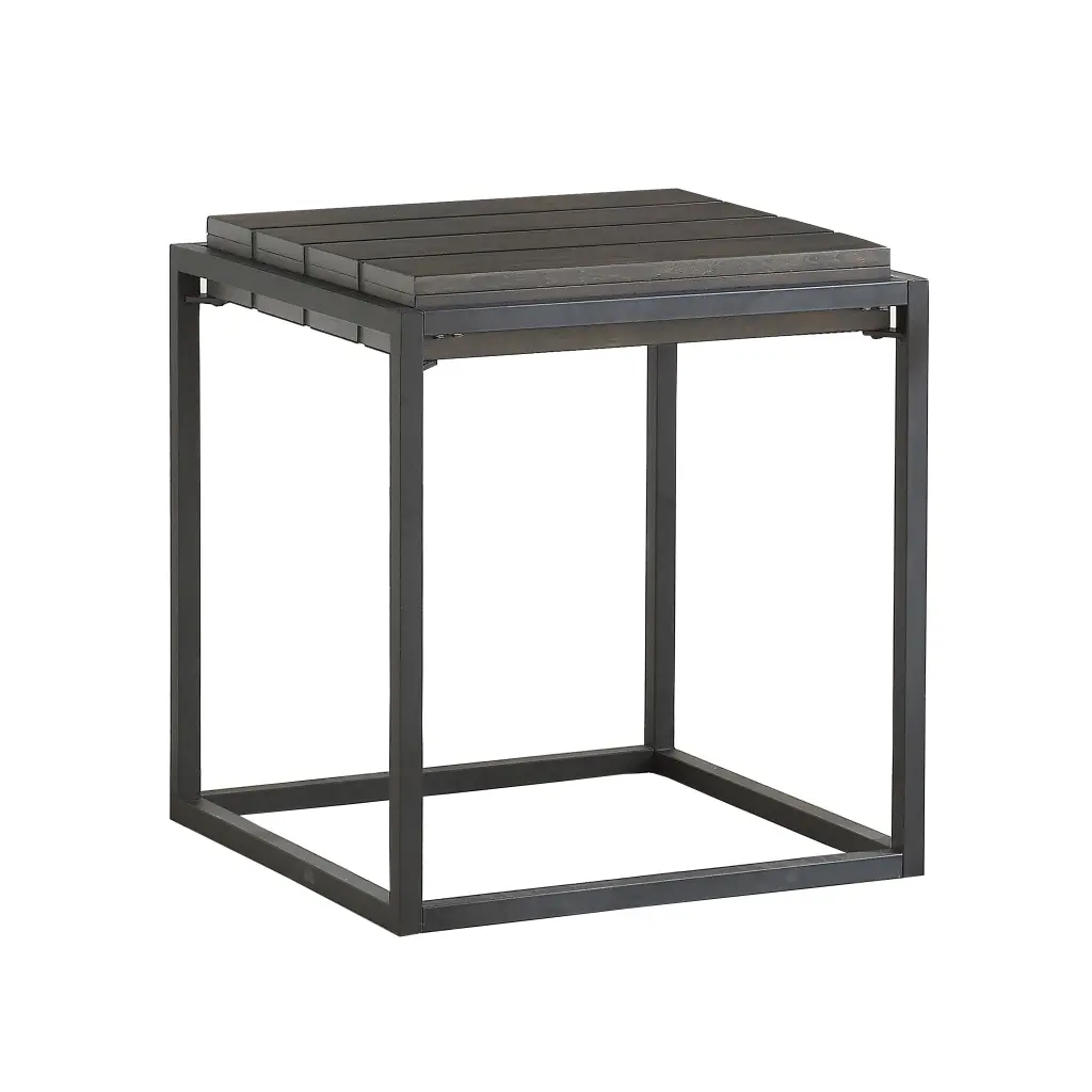 Tekoa End Table Dark Brown Iron steve silver furniture