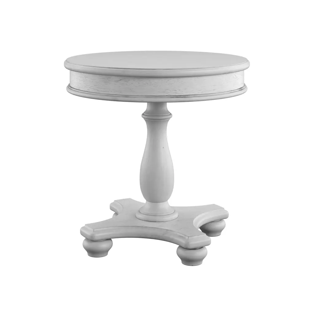 Mariano Gray Round End Table Solid Timber wallace - bay