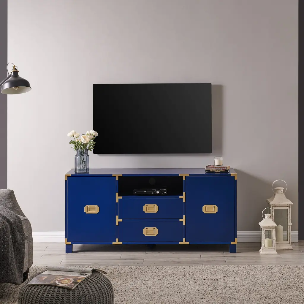 Promotion Entertainment Center Console Navy Navy 50 59 Inches Mdf sei