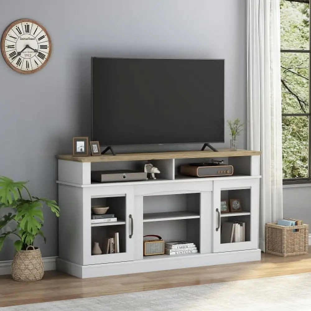 58 Inch TV Stand Storage Cabinet and Shelves Entertainment Center Living Room Vivvoo
