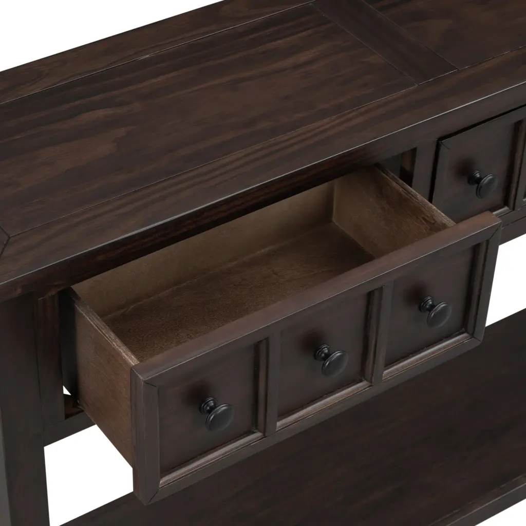 Rustic Entryway Console Table 60 Long Sofa Table Two Shelves trexm