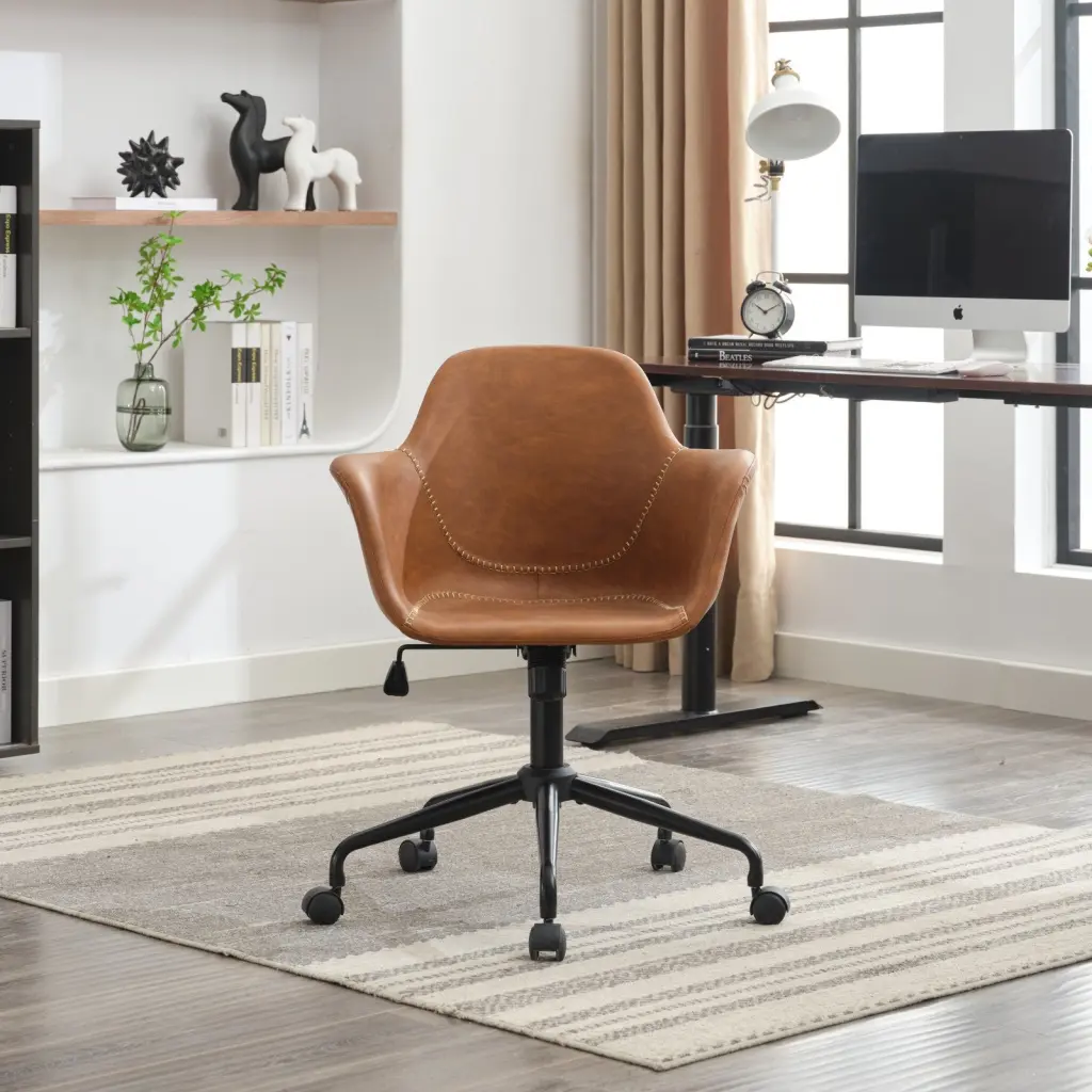 Mid Century Modern Office Chair Rolling Swivel Height Customizable Ergonomic Design a-a furniture