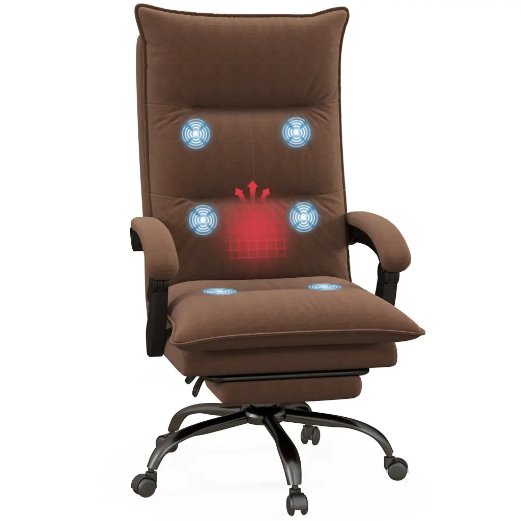 Executive Weightage Stationery Chair 6 Vibration Points Microfiber Comfortable aosom business