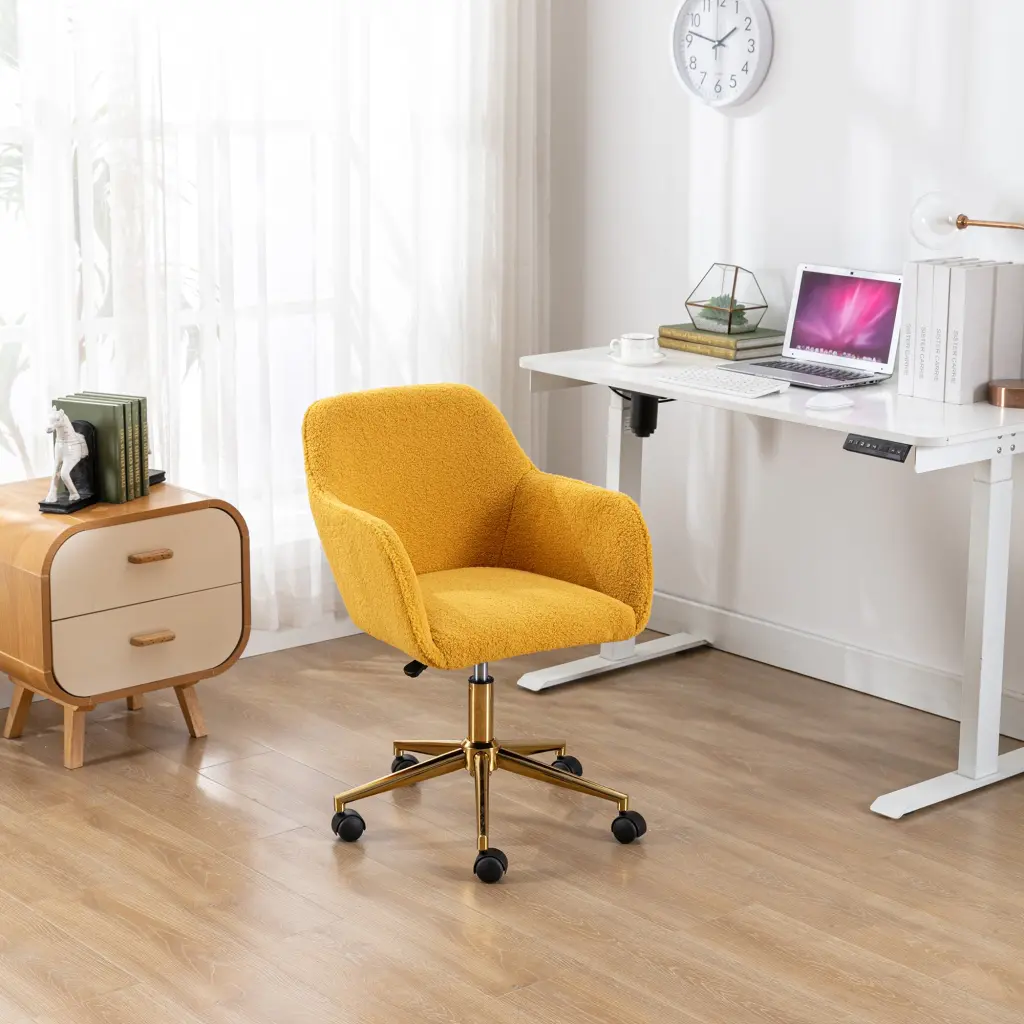 Modern Teddy Fabric Adjustable Height 360 Revolving Home Office Chair dg collection