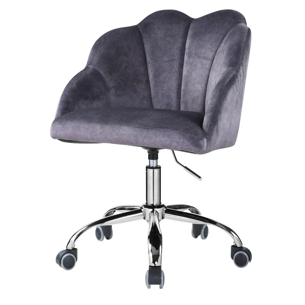 Dark Grey Chrome Barrel Office Chair Customizable Lift Caster furniture max
