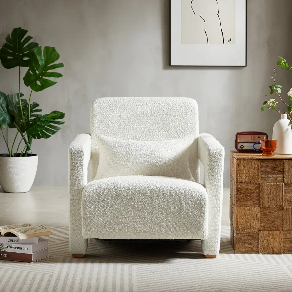Mirod Polished Right Angle Armrests Comfort Fit Lumbar Support Square Wooden Design nh-mirod