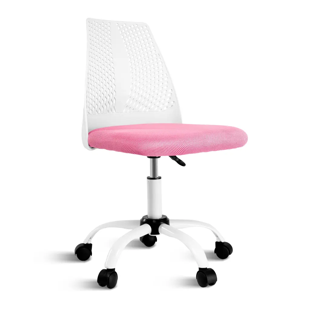 Ergonomic Office and Home Chair Substantial Cushioning Pink and White w1134dhs