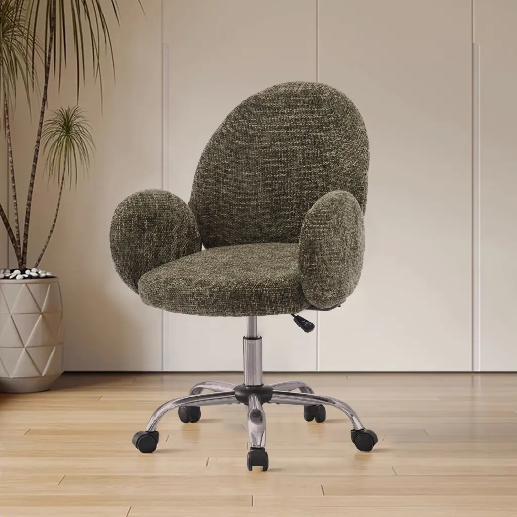 Ytt Rotating Office Chair High Backrest Armrest and Wide Seat Round Comfortable Work ts furniture