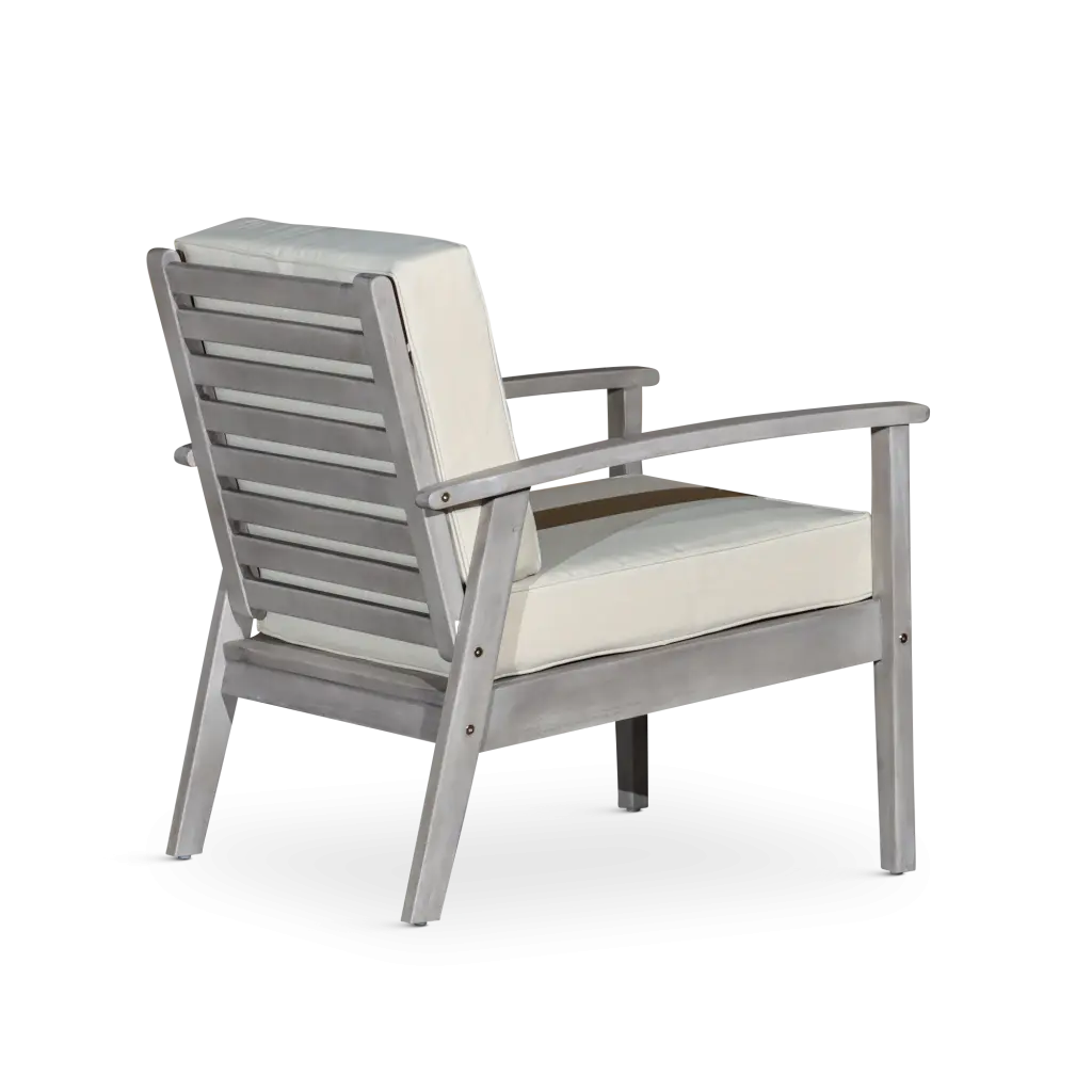 Deep Seat Eucalyptus Chair Silver Gray Finish and Dark Green Cushions dty home