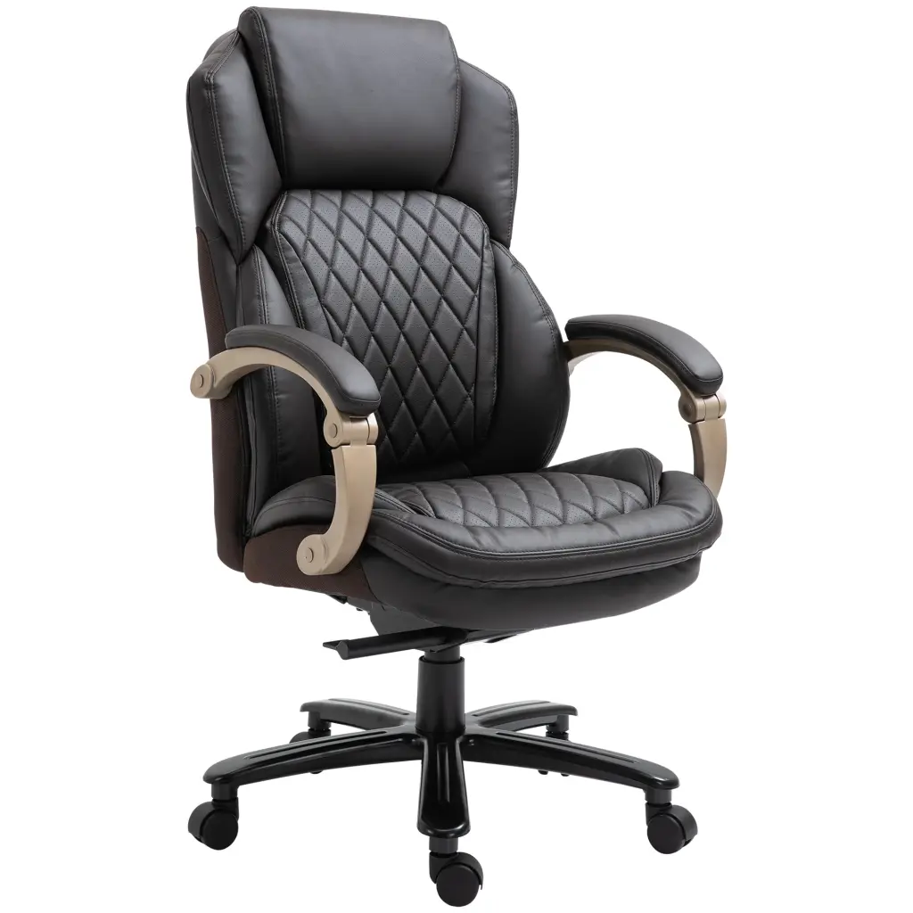 Big And Tall Executive Office Chair Wide Seat Computer Desk Chair Ergonomic aosom business