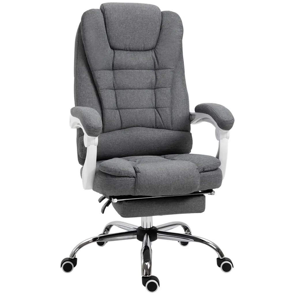 Vinsetto Executive Office Chair Footrest Linen Material Computer Task Chair aosom business