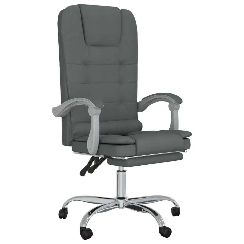 Dark Gray Fabric Massage Reclining Office Chair Ergonomic Desk Chair