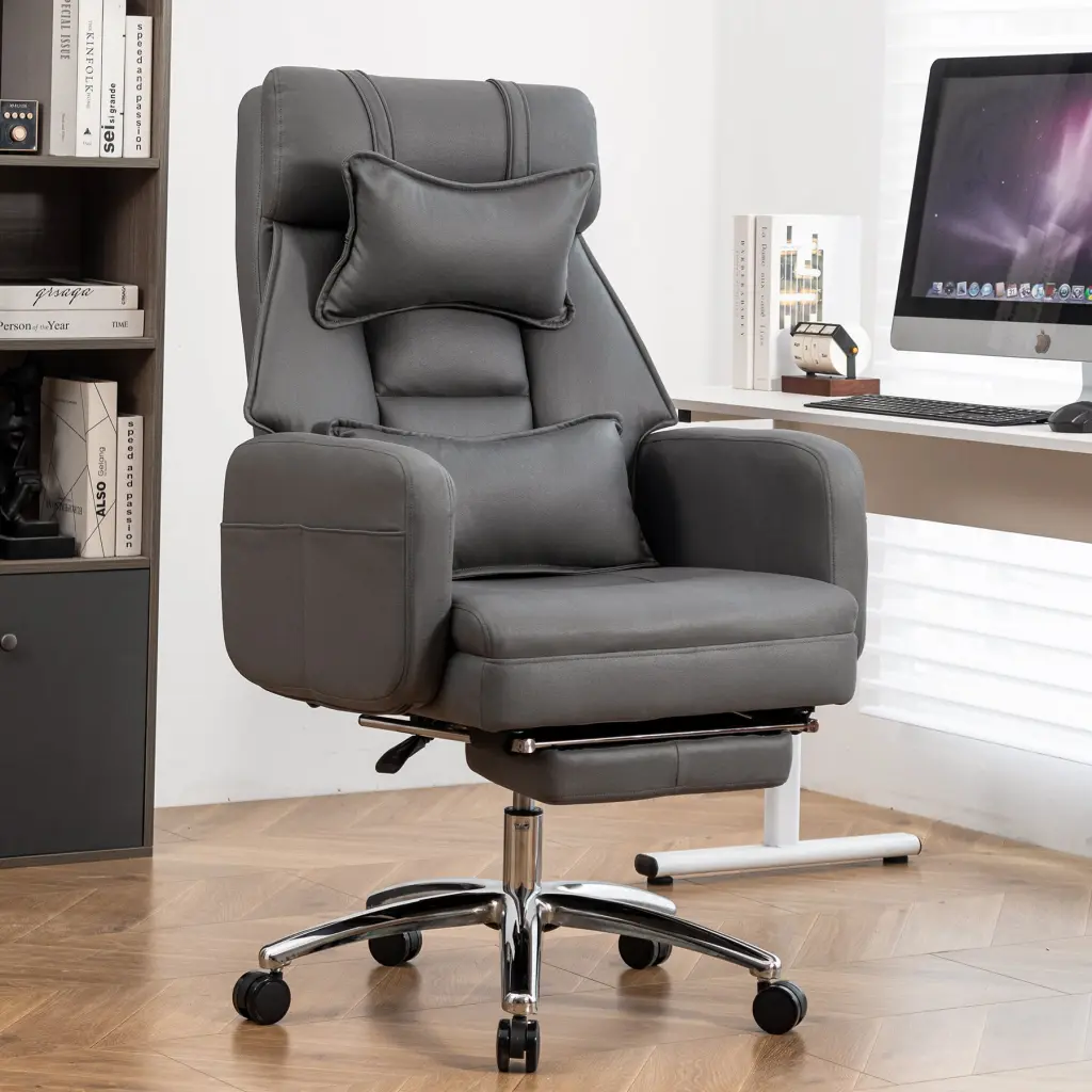Swivel Comfort-fit Office Chair High Back Technology Leather Ergonomic Design honghai furniture