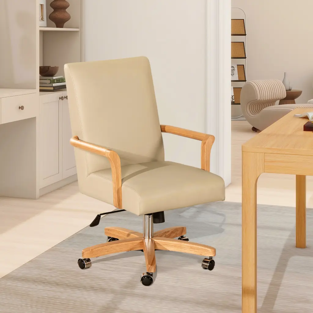 Dumont Modern Farmhouse High Back Executive Home Office Chair Neutral jennifer taylor home