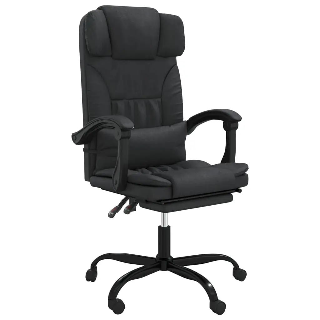 Reclining Office Chair Black Faux Leather Ergonomic Executive