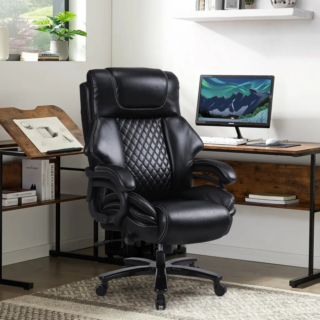 Heavy Duty Tall Customizable Executive Big and Tall Office Chair vanbow