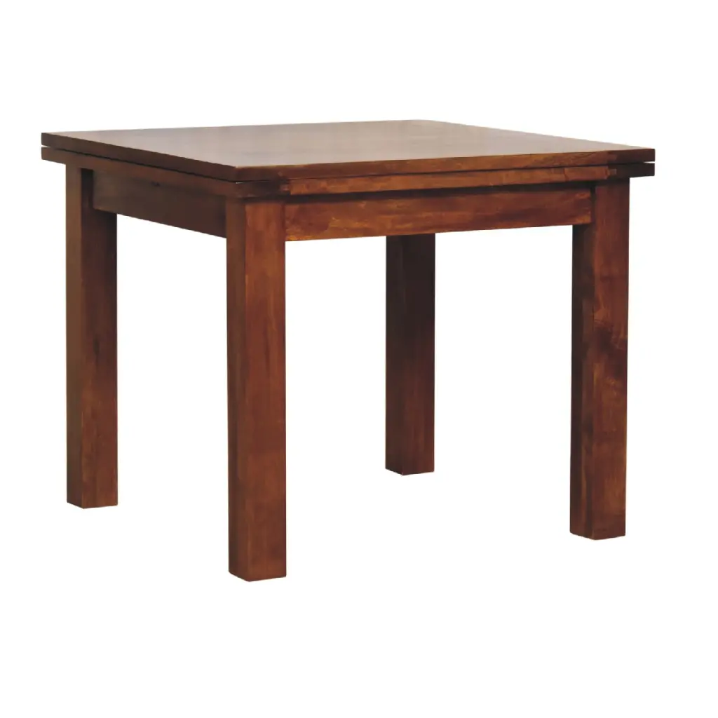 Chestnut Butterfly Dining Table Solid Wood Expandable Farmhouse Kitchen Table artisan furniture