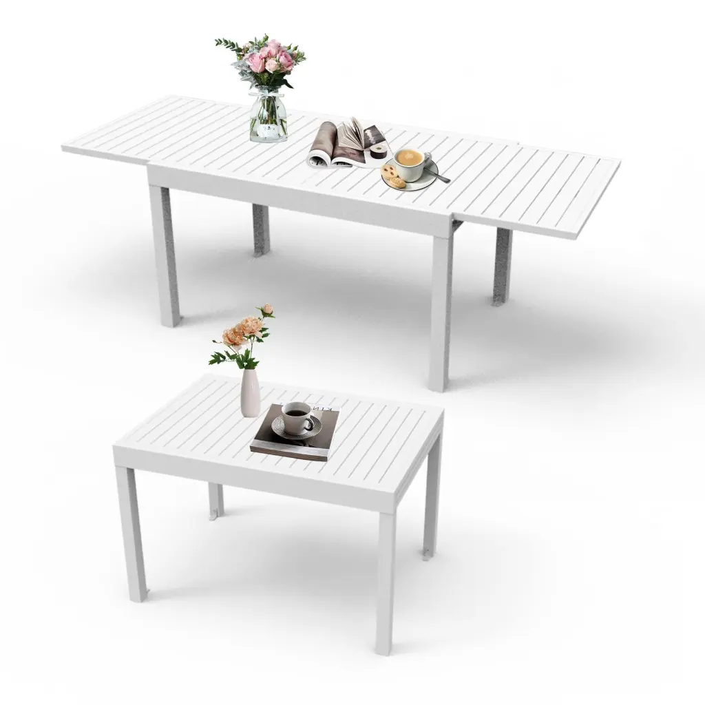 Aluminum Patio Extendable Dining Table 35 to 71 Inches Indoor Outdoor Use crefise patio life
