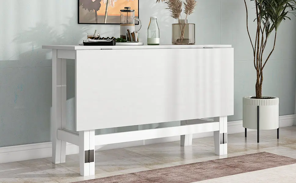 Farmhouse Timber Extendable Dining Table Drop Leaf Small Spaces and Apartments rnb