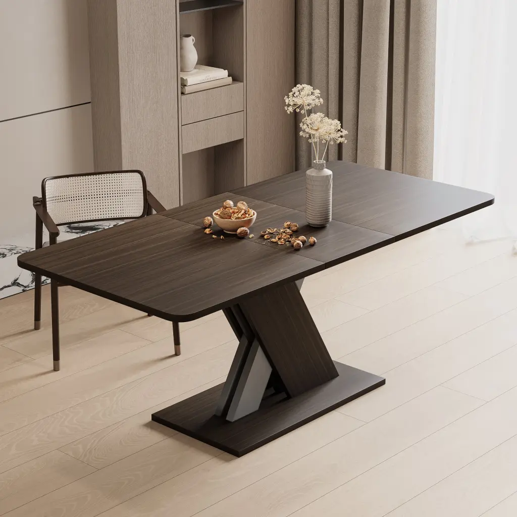 Multifunctional Extendable Console Table Grayish Brown MDF Wood Finish shouguang simaite trade co.ltd