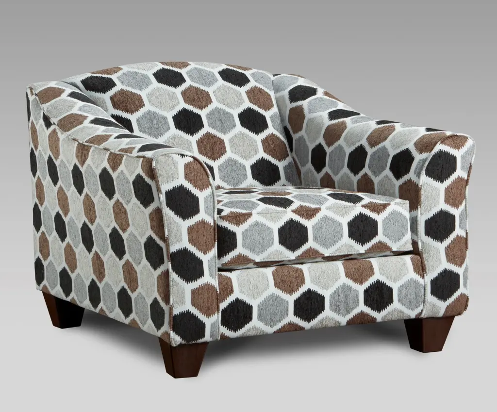 Camero Fabric Pillow Support Arm Chair Multicolor Polyester hz