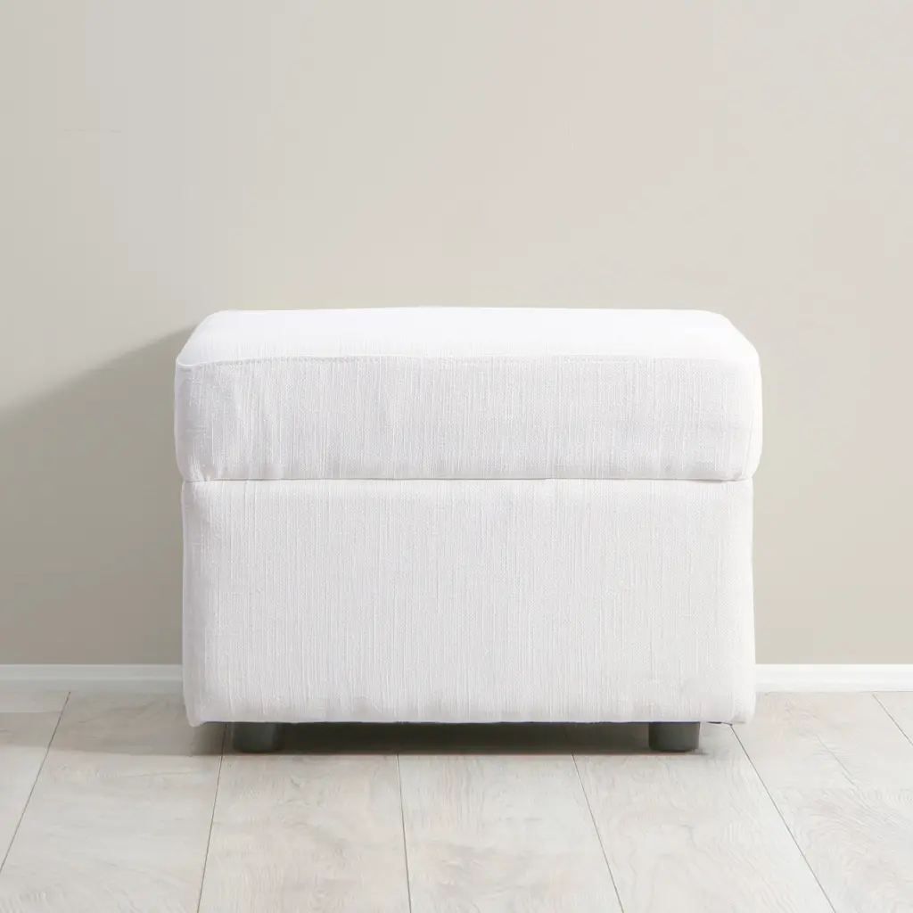 Soho Ottoman White Fabric Living Room or Bedroom b2714