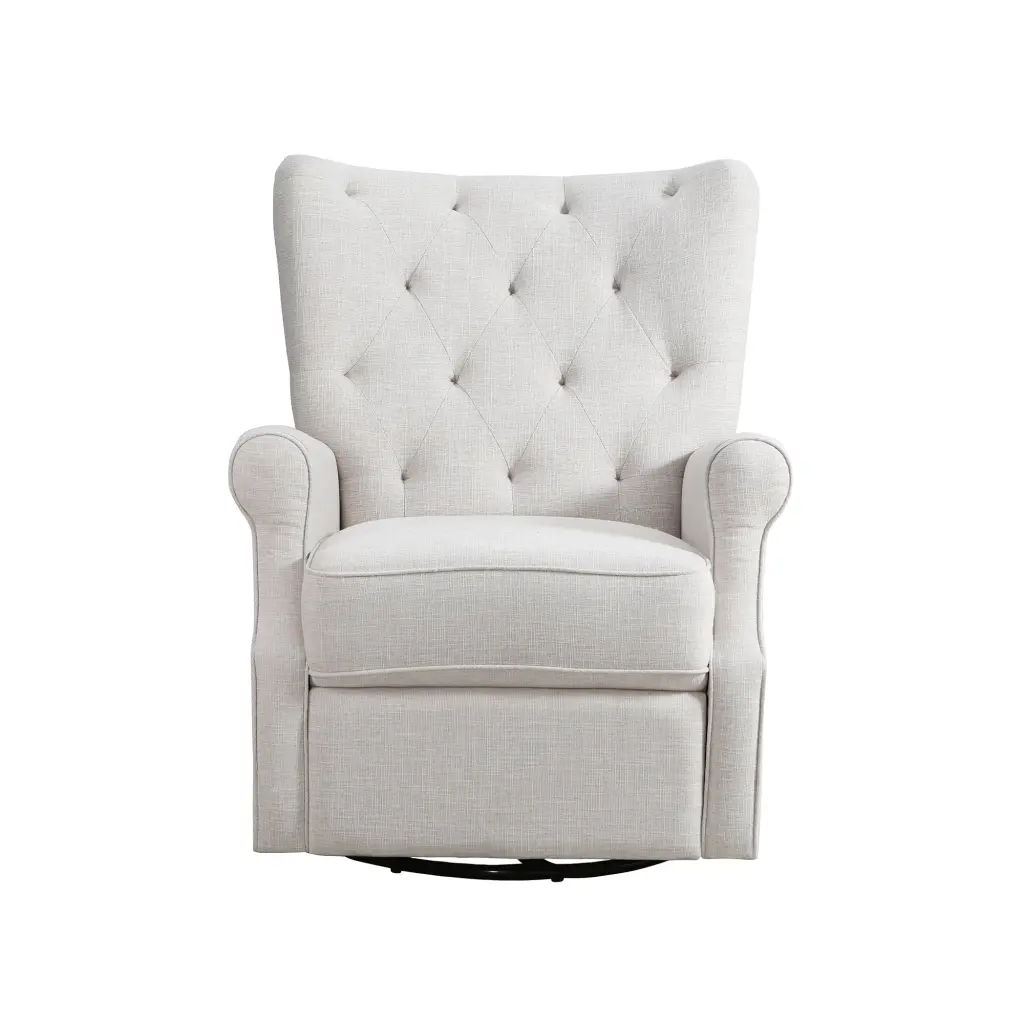 Alice Wingsupport Recliner Chair Linen Canvas Beige Fabric Living Room b2714