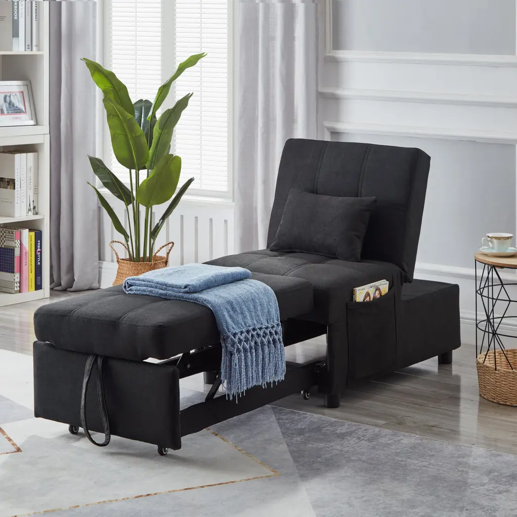 Living Room Bedroom Home Decor Black Linen Material Recliner Chair hdf store