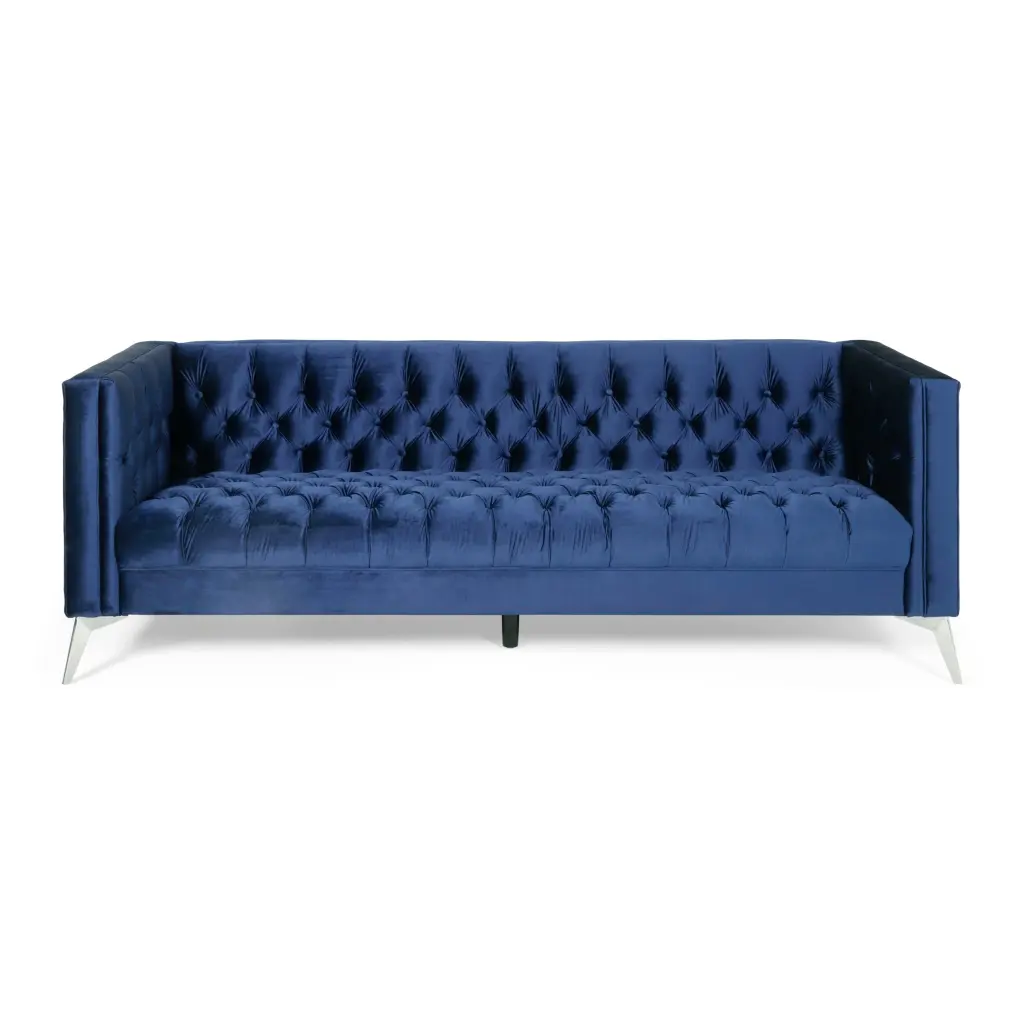 3 Seater Sofa Blue Fabric 3 Seat Comfortable Living Room Couch nh-comfortcove