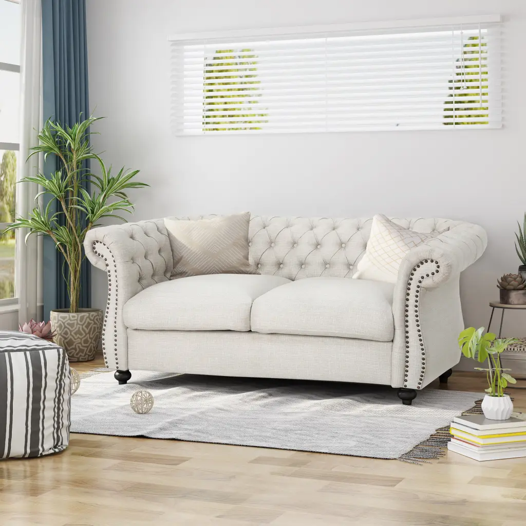 Beige Fabric Sofa Living Room Comfortable Seating nh-vivalux