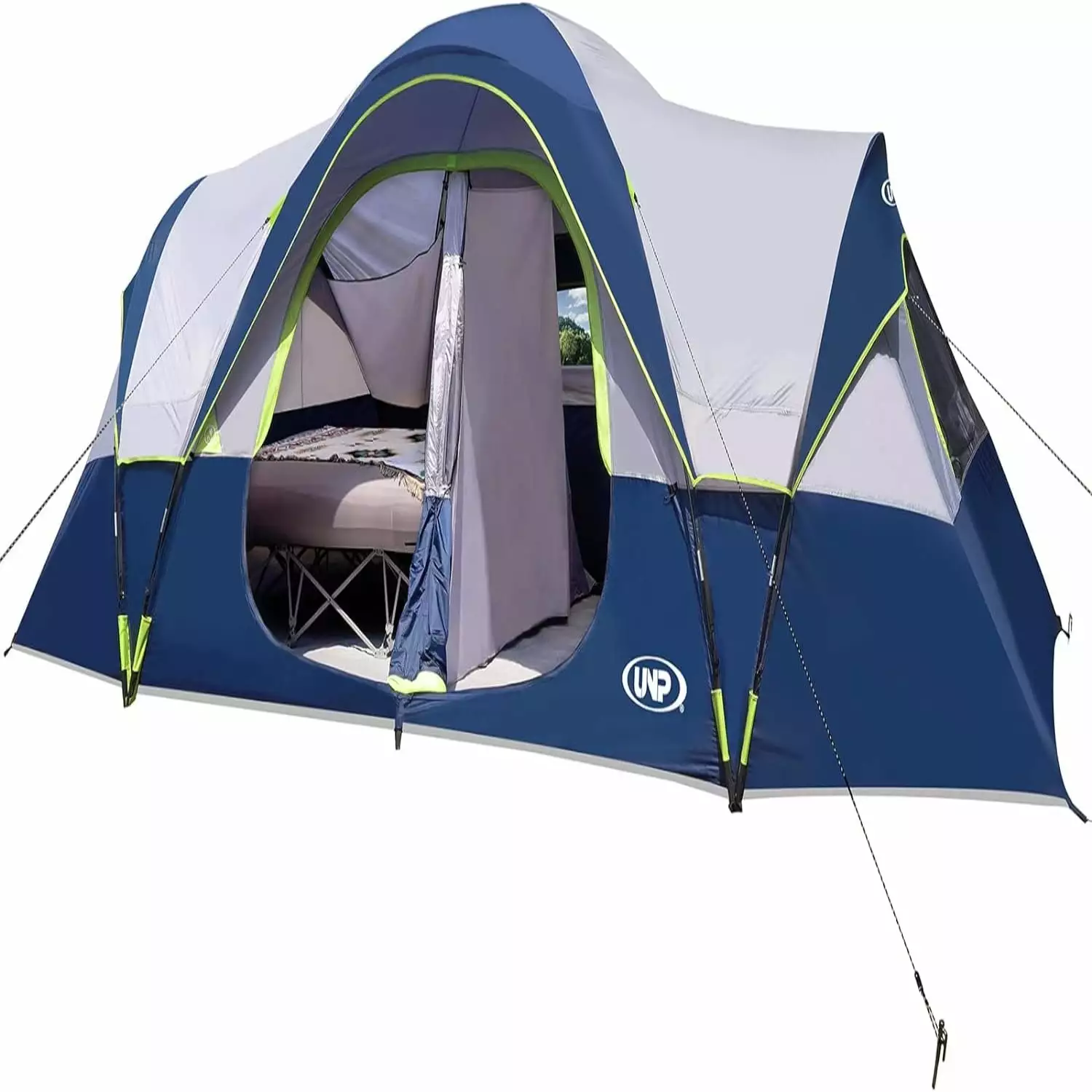 10-Person Family Camping Tent Big Easy Up 5 Large Mesh Windows Double Layer 2 Room Waterproof