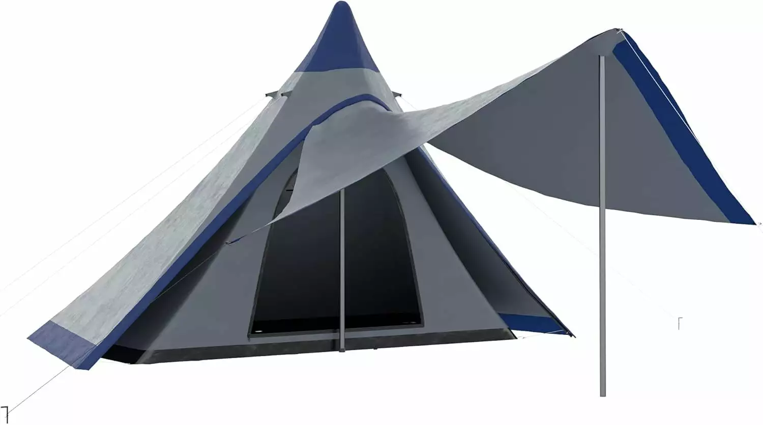 15.4'x15.4'x8.5' Teepee Tent Porch Area Waterproof 2-3 People