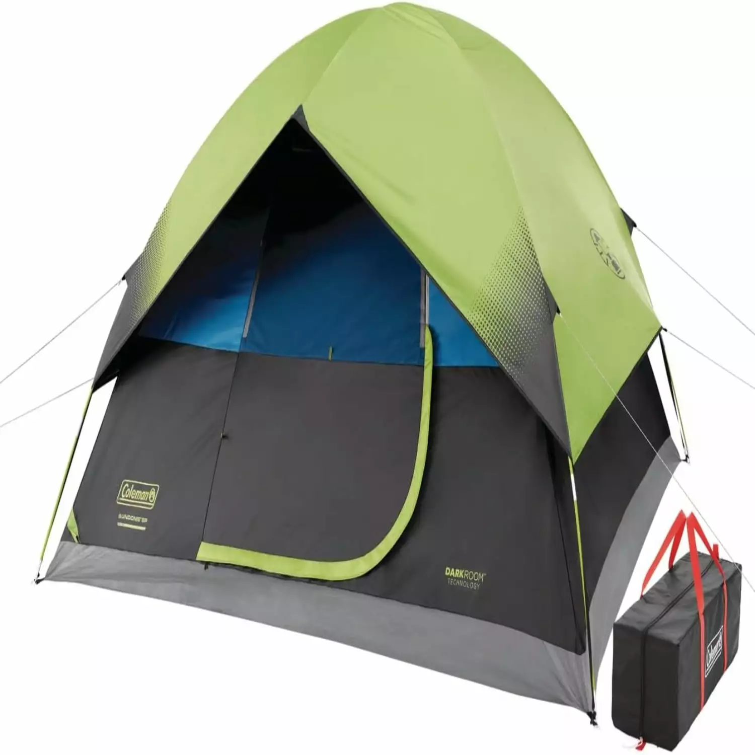 Dark Room Sundome Camping Tent 4/6 Person Blocks 90% Sunlight Lightweight Tent Rainfly Carry Bag Easy Setup