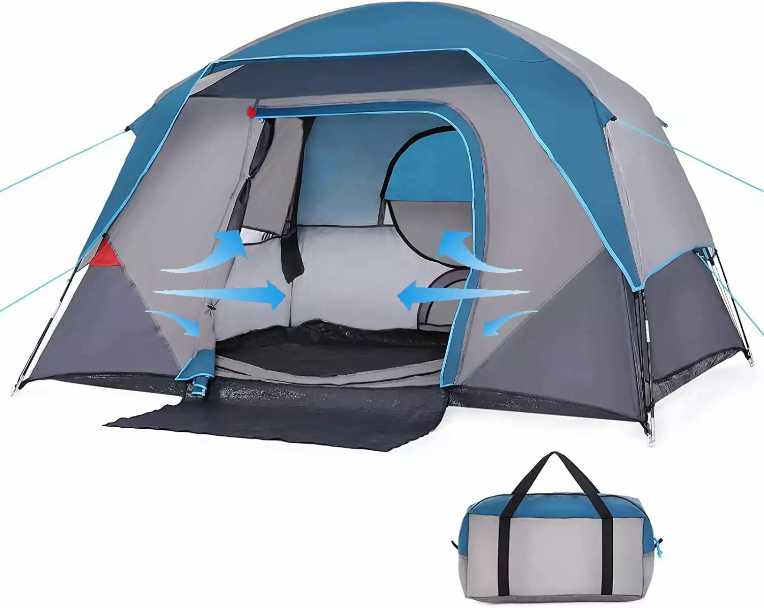 Outdoor 4-5 Person Camping Tent Portable Waterproof Family Tent Hiking and Backpacking
