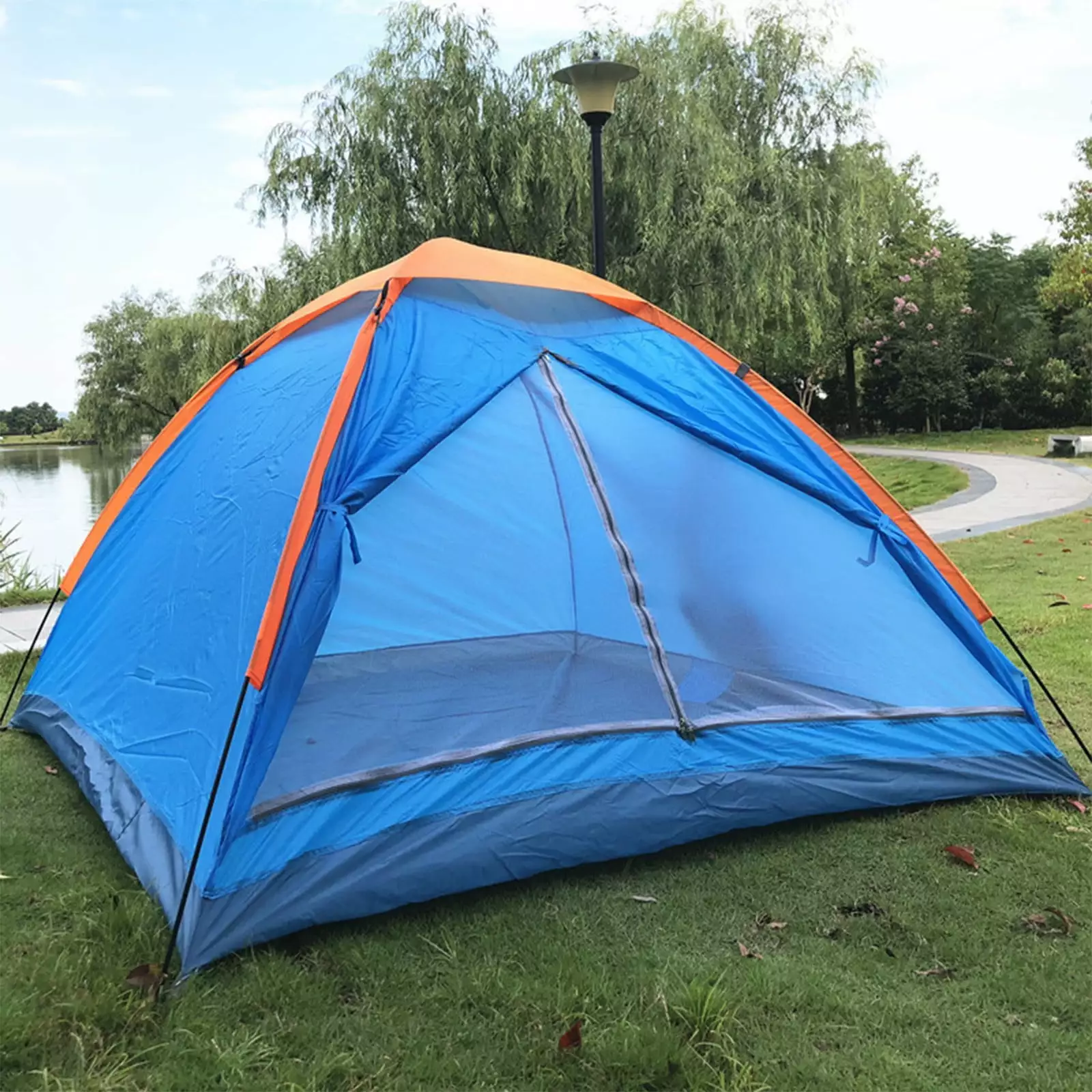 3 Or 4 People Camping Tent Single-storey Single-door Outdoor Tent Traveling and Hiking 200x200x130cm