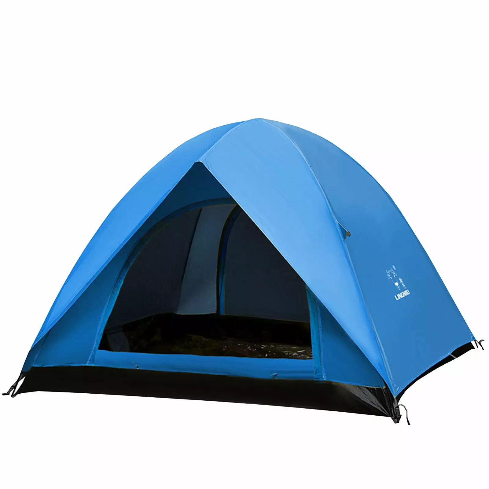 3-4 Person Camping Tent Removable Rainfly Waterproof Windproof Double Layer Family Tent Hiking Backpacking