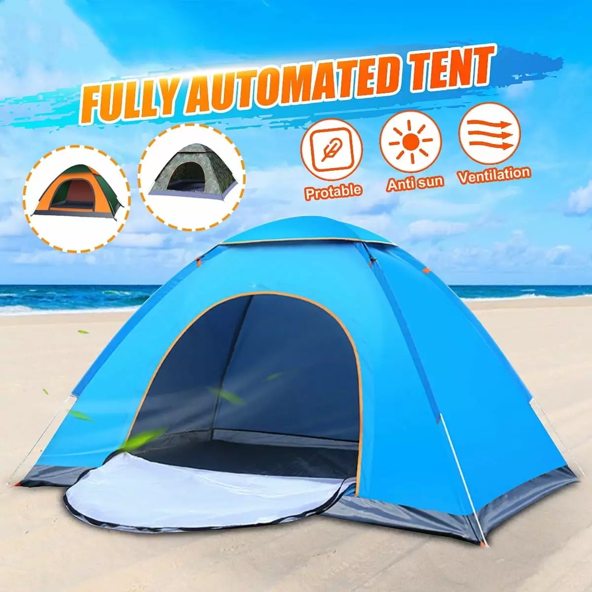 2-4 Person Dome Camping Tent Waterproof Windproof Lightweight Family Hiking Beach Backpacking Outdoor Easy Setup