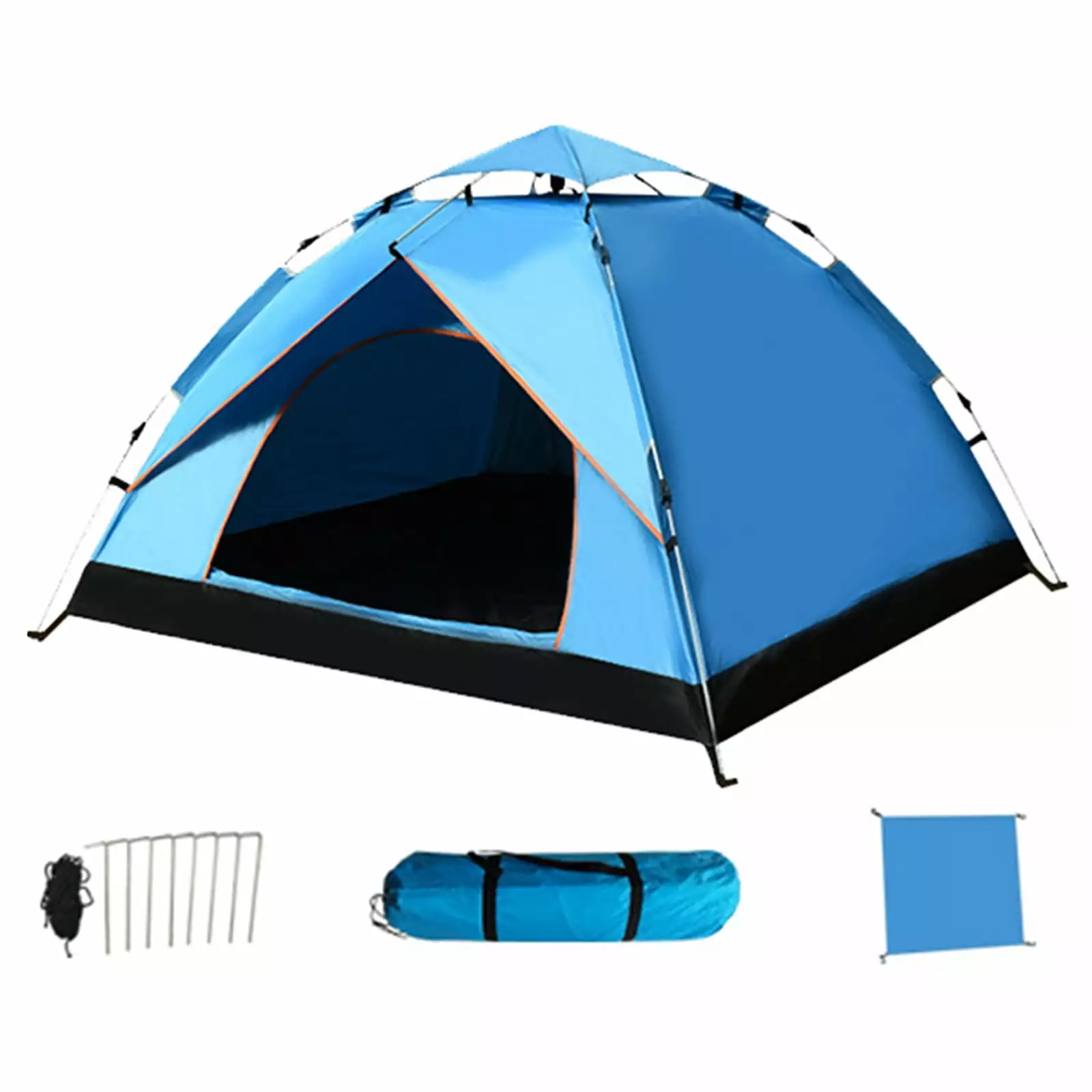 3 Person Instant Set Up Camping Tent Sun Shade Shelter Fiberglass Rods Carry Bag Included
