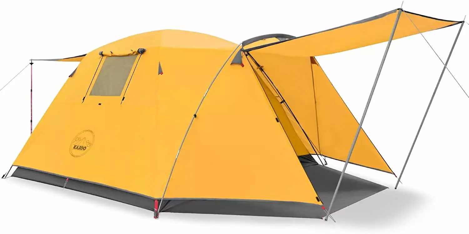 2-4 Person Waterproof Camping Tent Porch and Double Layer Family Outdoor