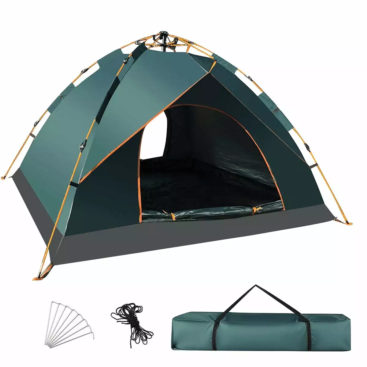 2-4 Person Waterproof Pop Up Canopy Instant Family Tent Windproof Ropes Anti-UV