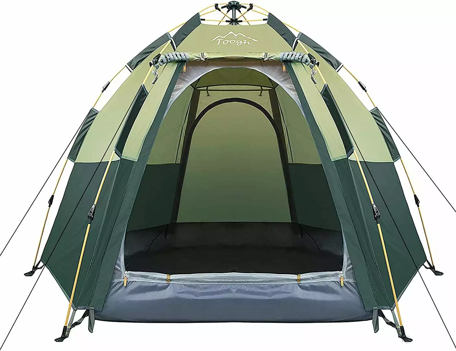 Toogh 3-4 Person Camping Tent - 60 Seconds Set Up Waterproof Pop Up Hexagon Tent Advanced Venting Design