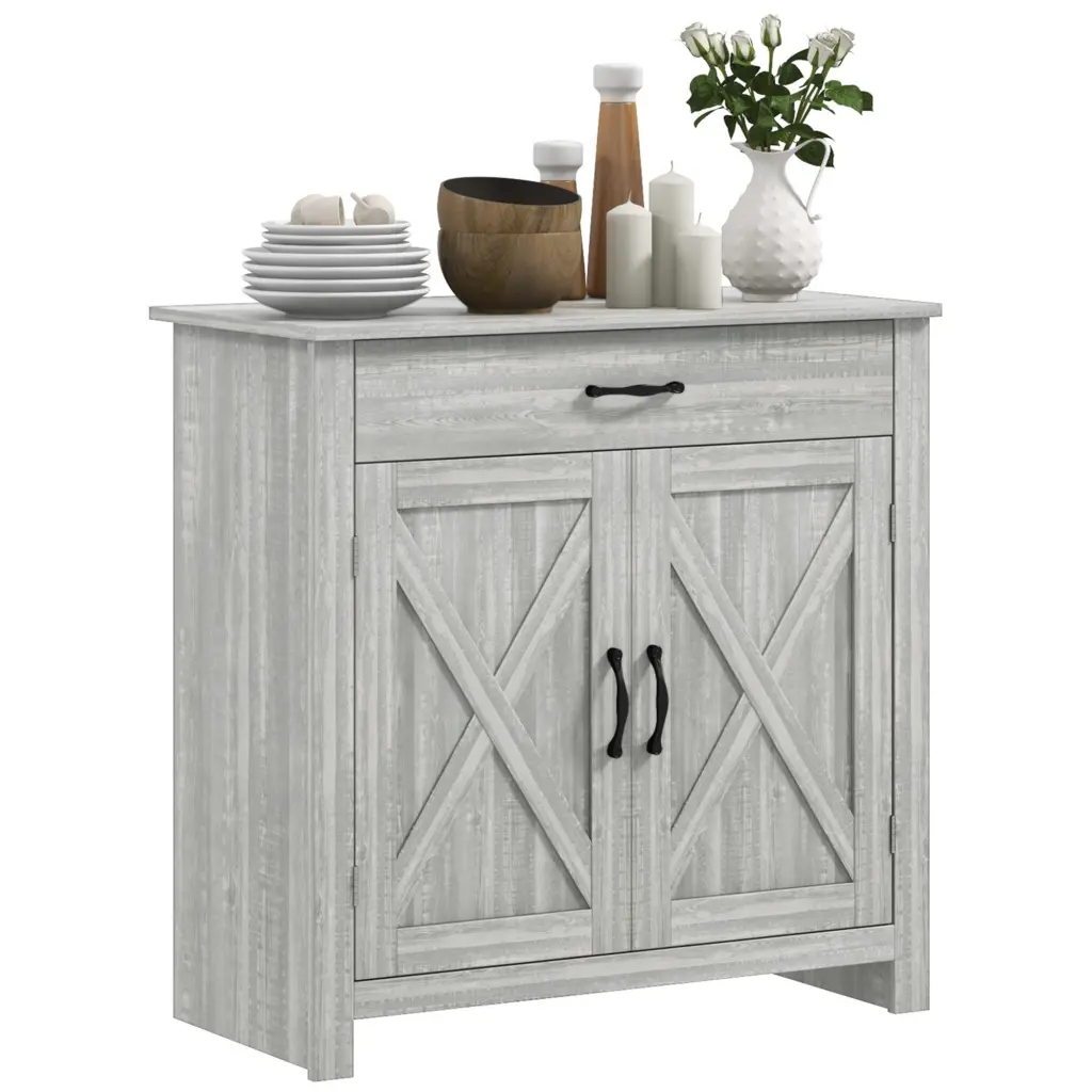 Homcom Farmhouse Sideboard Buffet Cabinet, Barn Door Coffee Bar Cabinet aosom business