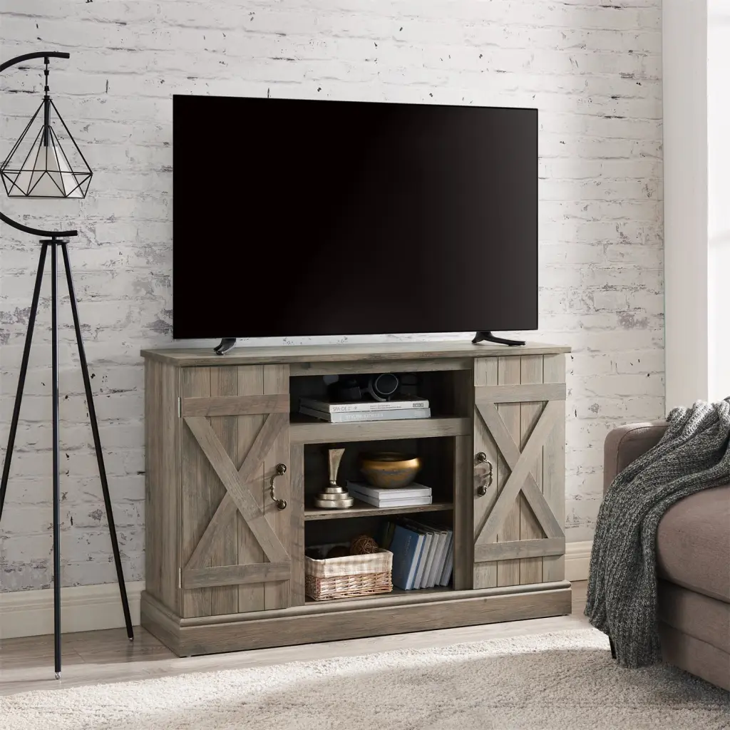HSMYGCS Farmhouse TV Stand Entertainment Center TVs Up to 50 Inches
