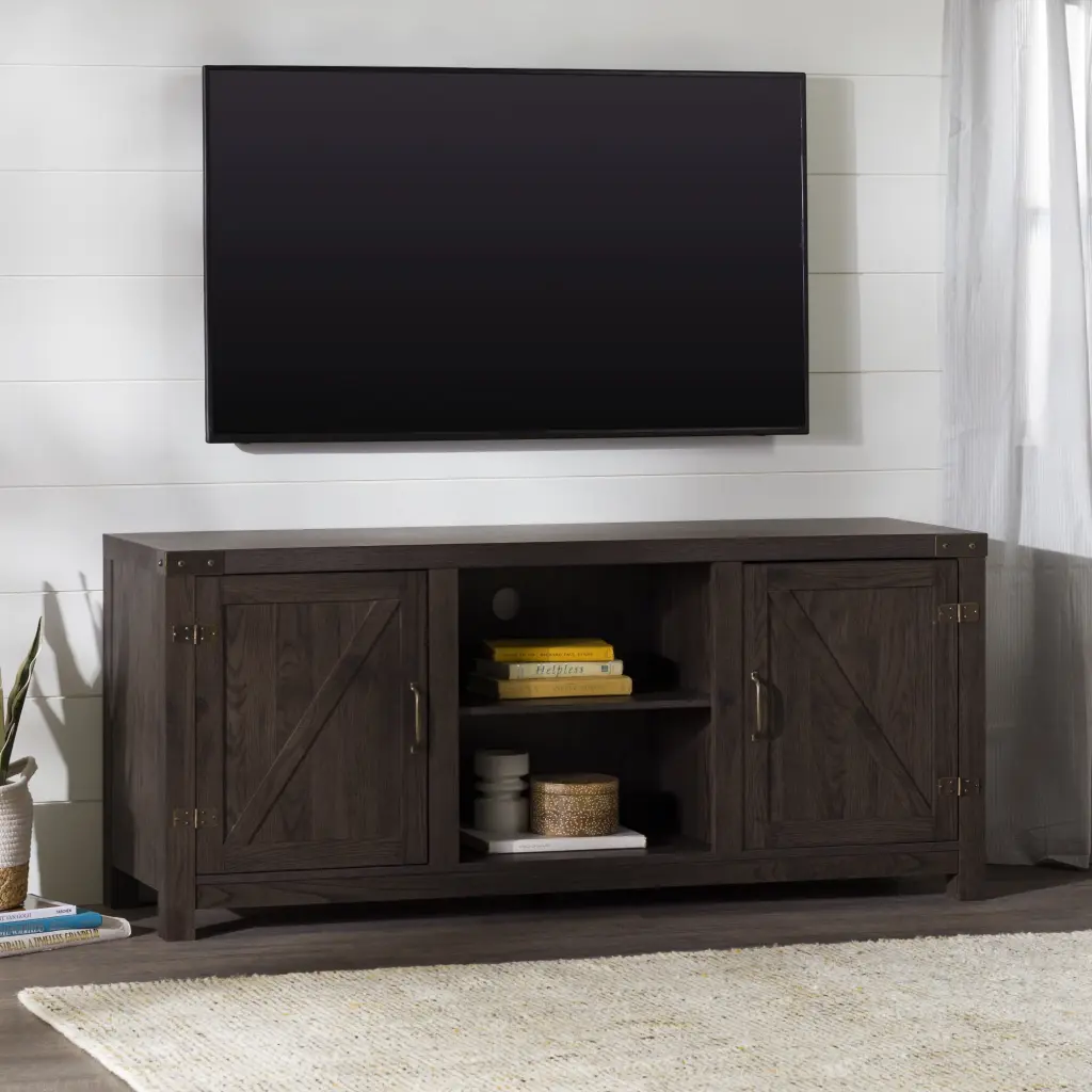 Walker Edison Farmhouse Barn Door TV Stand TVs up to 65 Sable